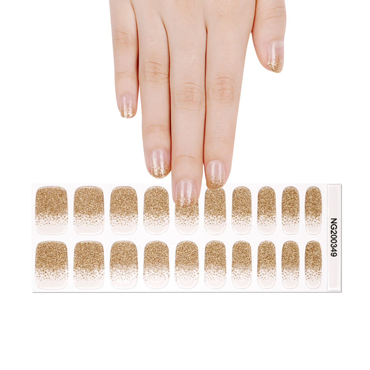 Maniküre mit Gel-Stripes - Glitzer Gold French 💛