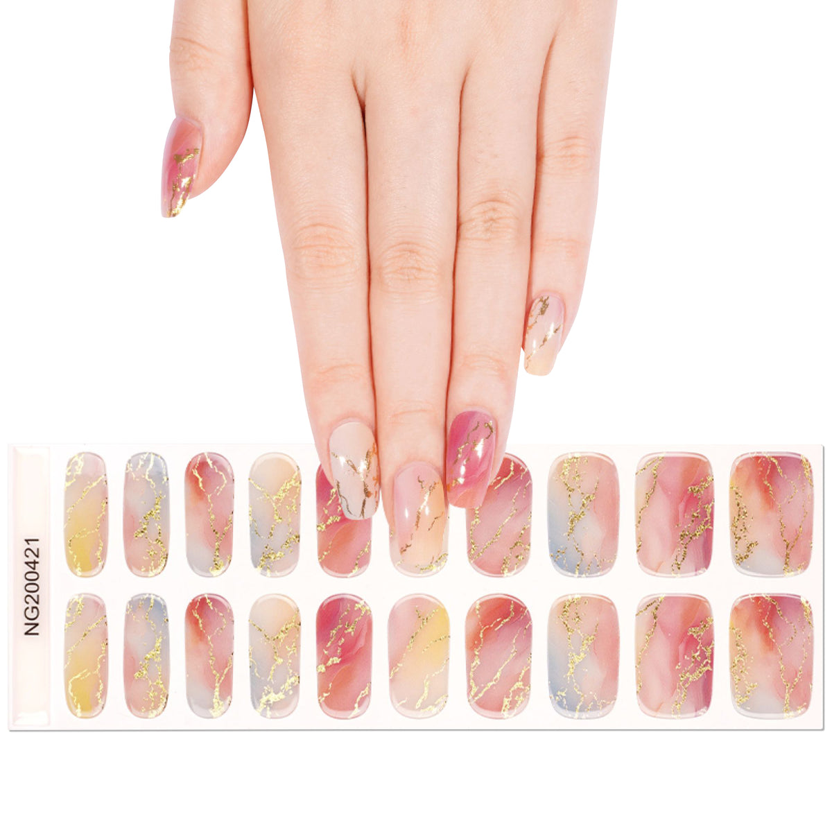 Maniküre mit Gel-Stripes - Golden Marmor Rosé 💛