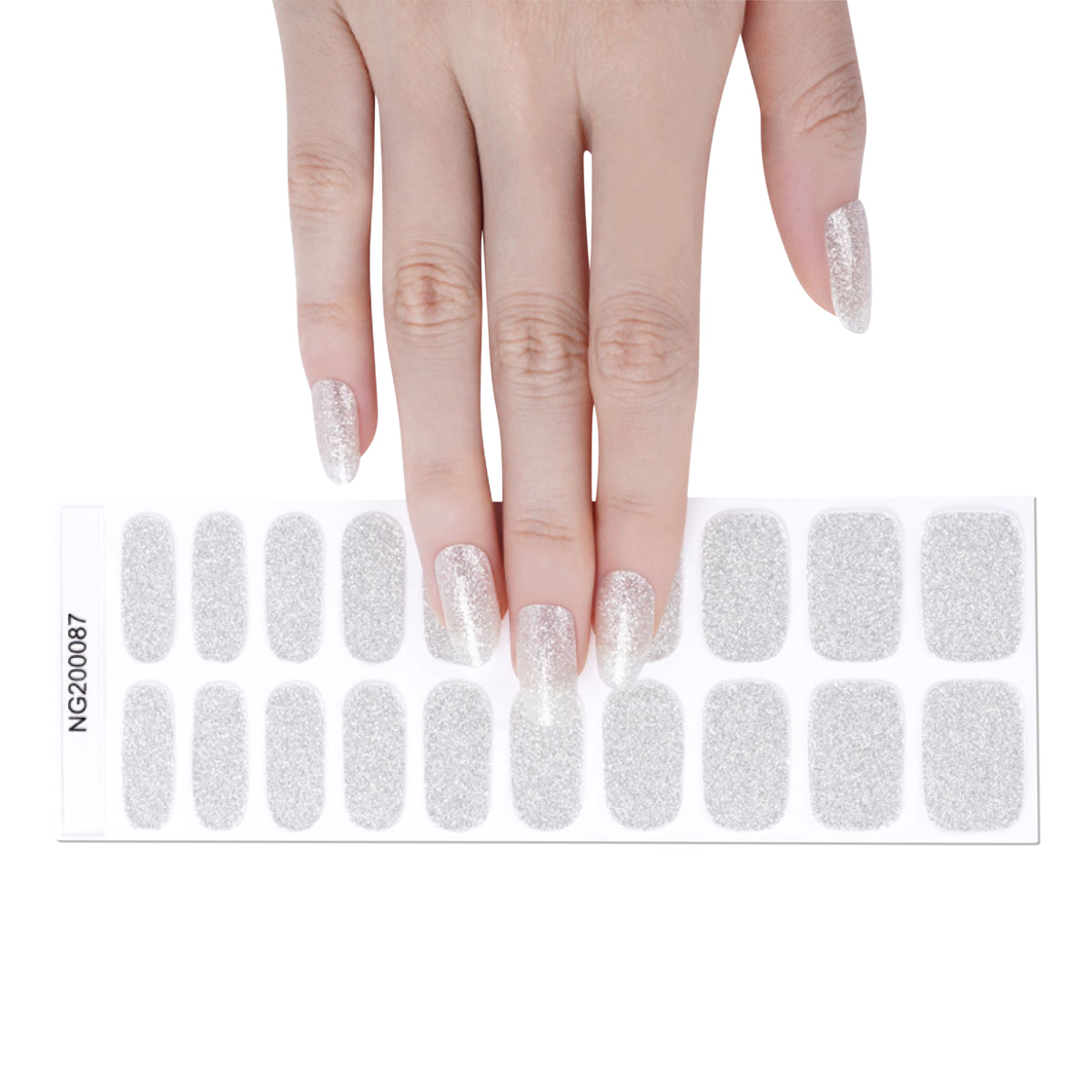 Maniküre mit Gel-Stripes - Silber Glitzer 🤍